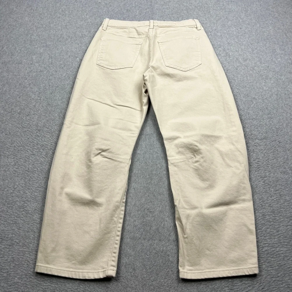Banana Republic Barrel Jeans Womens 28/6 Ecru Ivory Ankle Darted Denim 804434